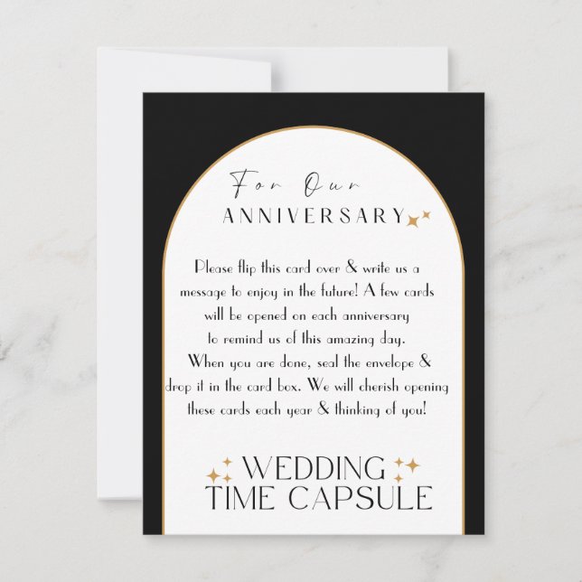 Kapsel für Hochzeitzeit Maßgeschneidertes Stationä Mitteilungskarte (Vorderseite)