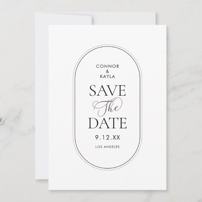Kapsel Kontur Minimalistisch Elegant Save the Date Einladung (Vorderseite)