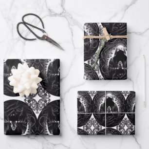 Kapselung in Schwarz und Weiß Geschenkpapier Set