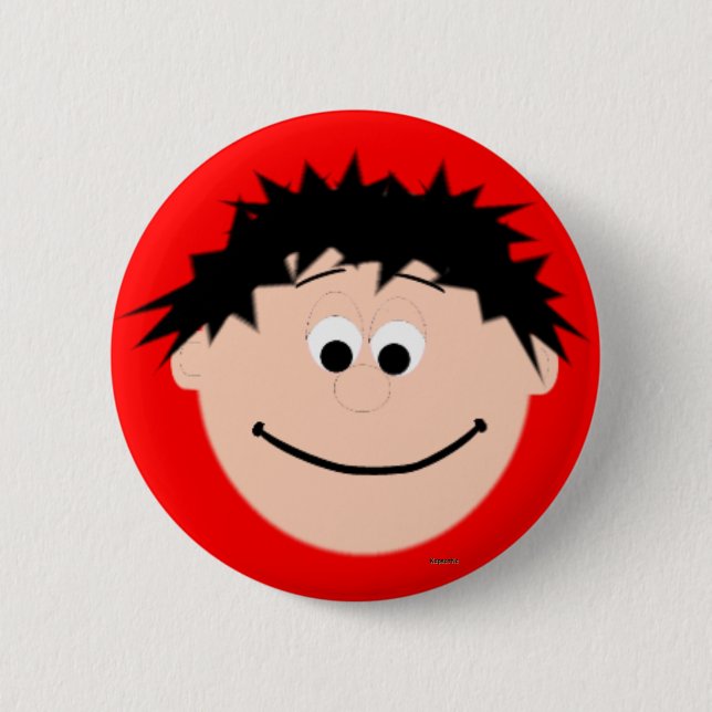 Kapskids Boys sehen Black Hair Button Abzeichen (Vorderseite)