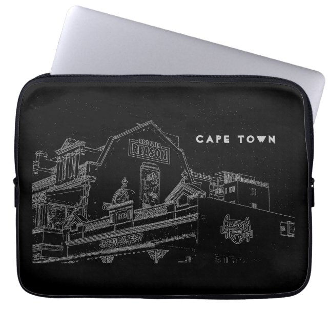 Kapstadt Architektur Bäckerei Gebäude Sketch Laptopschutzhülle (Vorderseite)