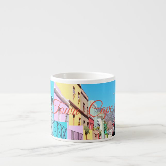 Kapstadt farbenfrohe Häuser Bo Kaap Street Espressotasse (Vorderseite)