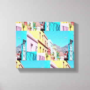 Kapstadt farbenfrohe Häuser Bo Kaap Street Leinwanddruck