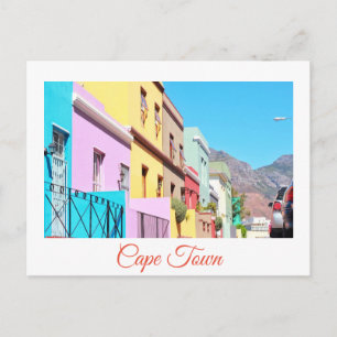 Kapstadt farbenfrohe Häuser Bo Kaap Street Postkarte