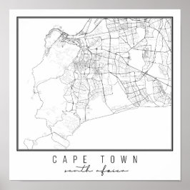 Kapstadt South Africa Street Map Poster