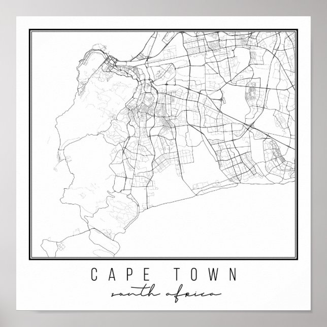 Kapstadt South Africa Street Map Poster (Vorne)