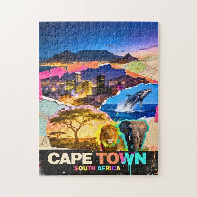 Kapstadt Südafrika Berg Meer Safari Collage (Vertikal)