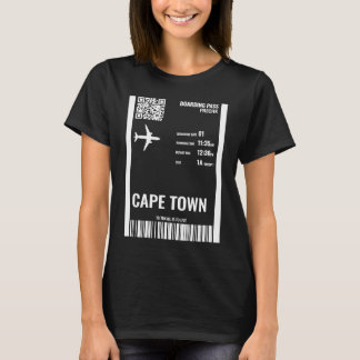 Kapstadt Südafrika Boarding Pass Airline Ticke T-Shirt