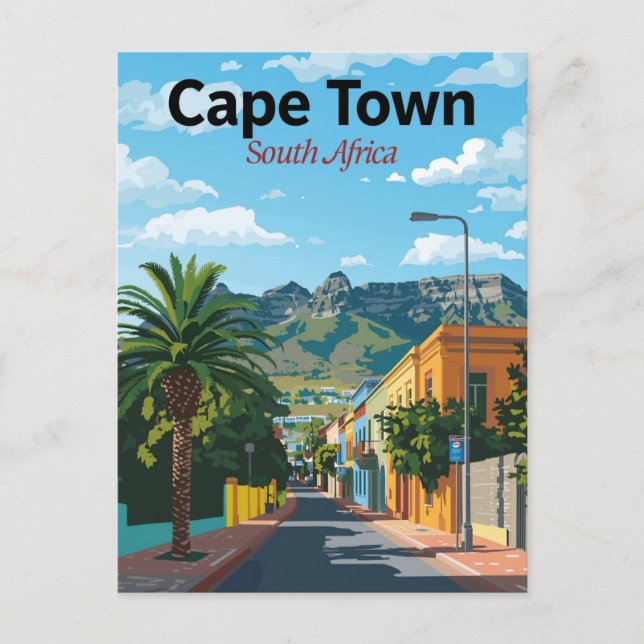 Kapstadt Südafrika Farbige Straße Postkarte (Vorderseite)