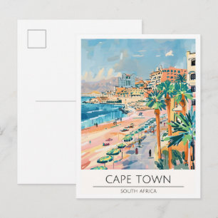 Kapstadt Südafrika Kunst Illustration Reise Postkarte