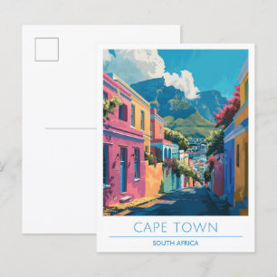 Kapstadt Südafrika Kunst Vintage Reise  Postkarte