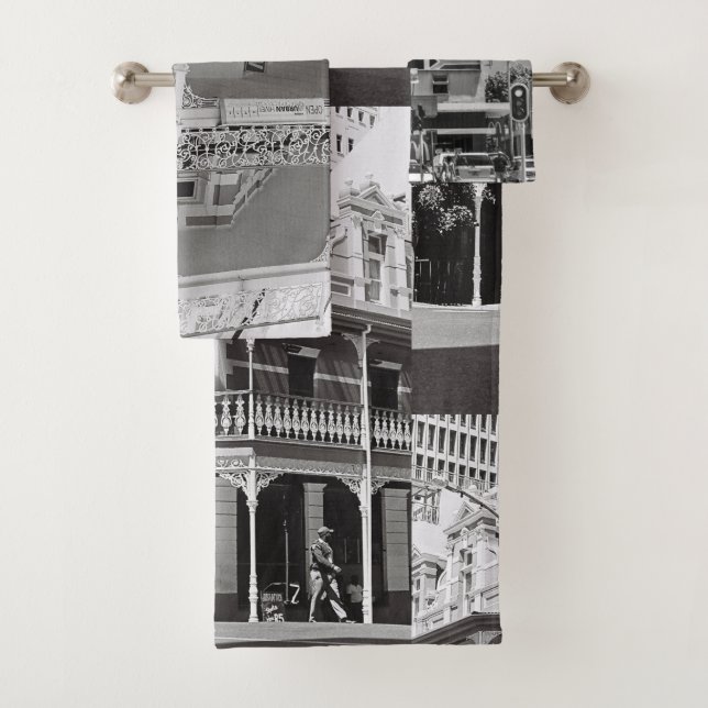 Kapstadt Südafrika Monochrome Badhandtuch Set (Insitu)