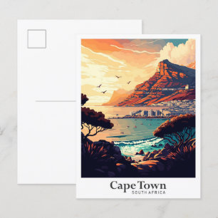 Kapstadt Südafrika Reise Kunst Vintage Postkarte