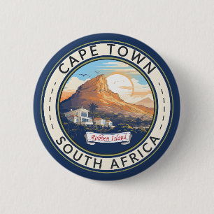 Kapstadt Südafrika Reisen Kunst Abzeichen Button