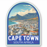 Kapstadt Südafrika Reisen Vintag Aufkleber<br><div class="desc">Cape Town Retro Vektor-Reise-Design. Kapstadt ist eine Hafenstadt an der Südwestküste Südafrikas,  auf einer Halbinsel unter dem imposanten Tafelberg.</div>