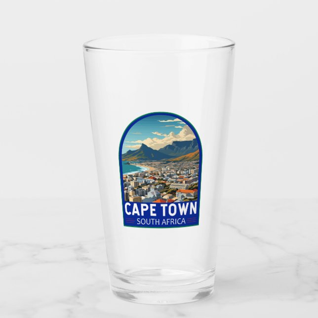 Kapstadt Südafrika Reisen Vintag Glas (Vorderseite)