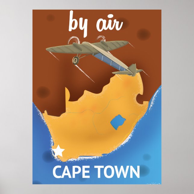 Kapstadt Südafrika Reiseplakat Poster (Vorne)