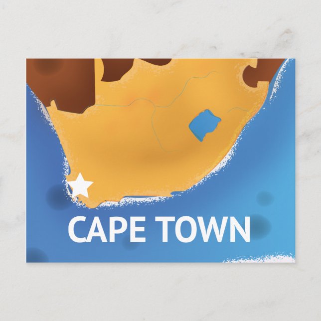 Kapstadt Südafrika Reiseplakat Postkarte (Vorderseite)