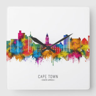 Kapstadt Südafrika Skyline Quadratische Wanduhr
