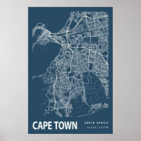 Kapstadt Südafrika Stadtplan Art