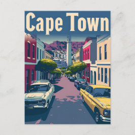 Kapstadt Südafrika Vintage Travel Illustration Postkarte