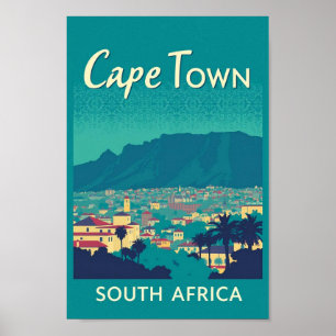 Kapstadt - Südafrika Vintage Travel Poster