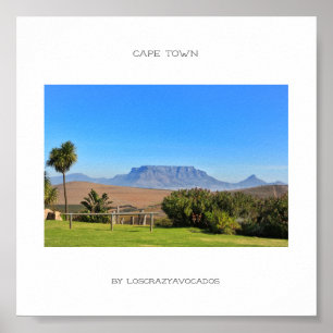 Kapstadt Tafelberg Grüner Gras Poster