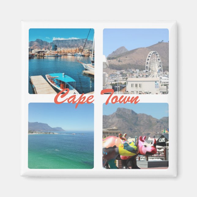 Kapstadt Tafelberg OzeanCollage Magnet (Vorne)