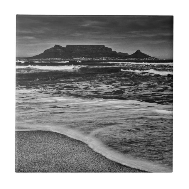 Kapstadt Tafelberg Ozeanwelle Strand Fliese (Vorderseite)
