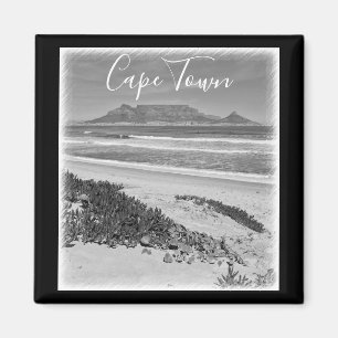 Kapstadt Tafelberg Ozeanwellen Strand Magnet