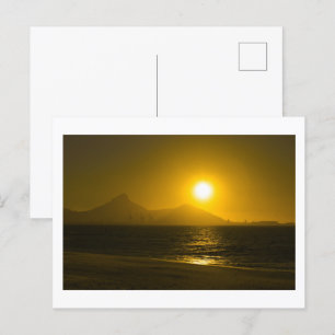 Kapstadt Tafelberg - Sonnenuntergang im Ozean Postkarte