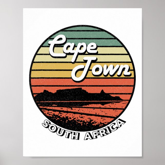 Kapstadt Tafelberg Südafrika Vintag Poster (Vorne)