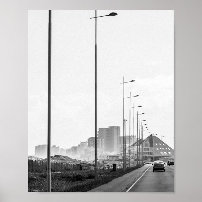 Kapstadt ZA Südafrika Blouberg Gebiet Monochrome Poster (Vorne)