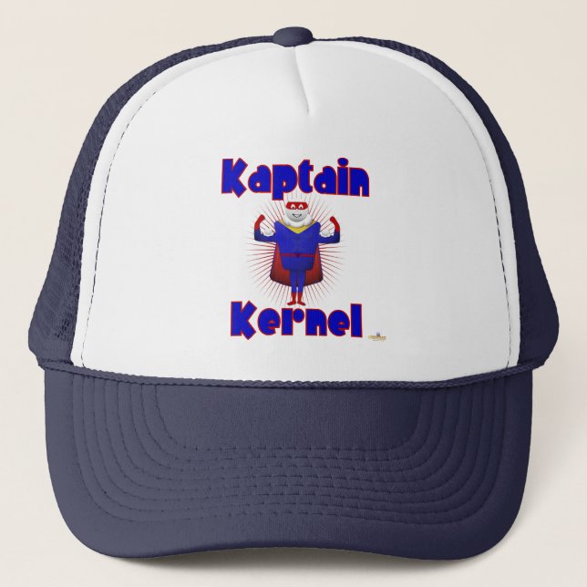 Kaptain Kernel Popcorn Superhero Truckerkappe (Vorderseite)