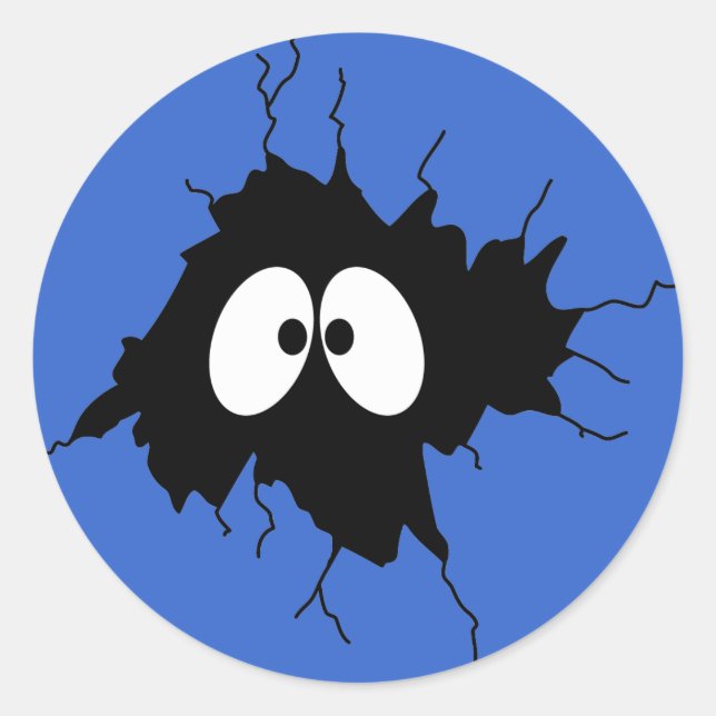 Kaputte blaue Sticker (Vorderseite)