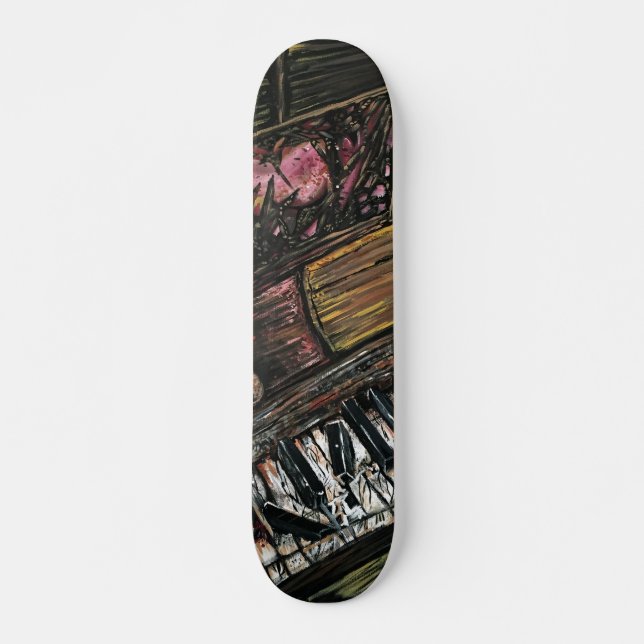 Kaputte Klavier Skateboard (Vorne)