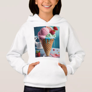 Kapuzenpullover für Damen mit süßem Eis-Design S Hoodie