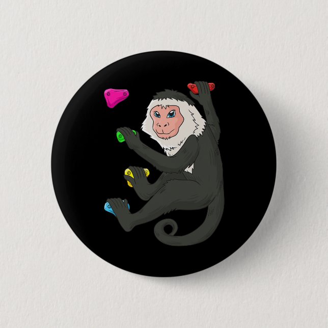 Kapuzineraffe Bouldering Kletterwand  Button (Vorderseite)