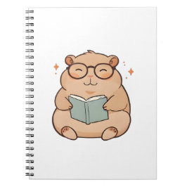 Kapybara mit Brille Kawaii Design beim Lesen Notizblock