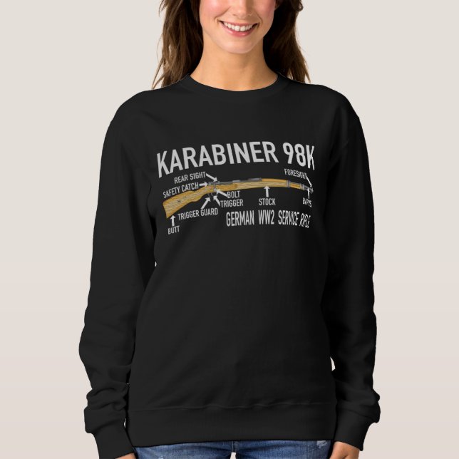 Karabiner 98k German WW2 Rifle Diagram Sweatshirt (Vorderseite)