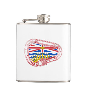 Karabiner mit Flagge von British Columbia Flachmann