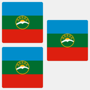 Karachay Cherkessia Flag Etiketten