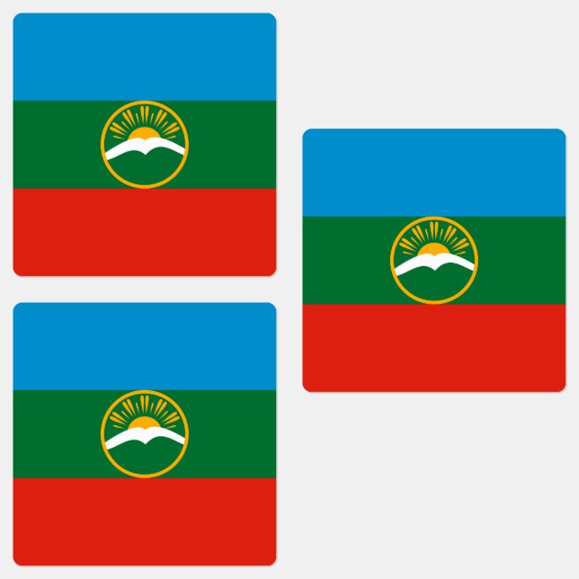 Karachay Cherkessia Flag Etiketten (Gruppe)