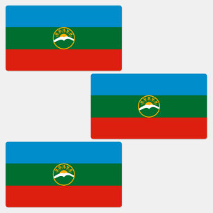 Karachay Cherkessia Flag Etiketten