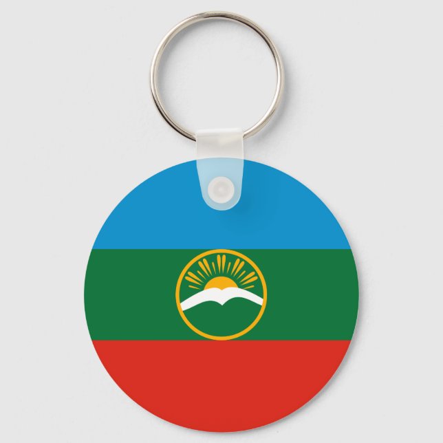 Karachay Cherkessia Flag Schlüsselanhänger (Vorderseite)