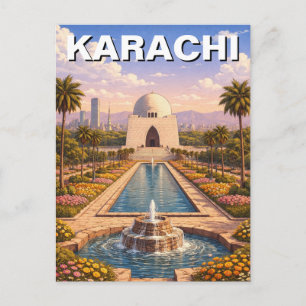 Karachi Pakistan Reise Postkarte