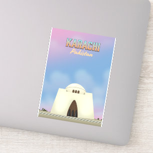 Karachi Pakistan Reiseplakat Aufkleber