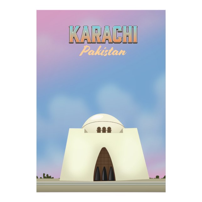 Karachi Pakistan Reiseplakat Fotodruck (Vorne)