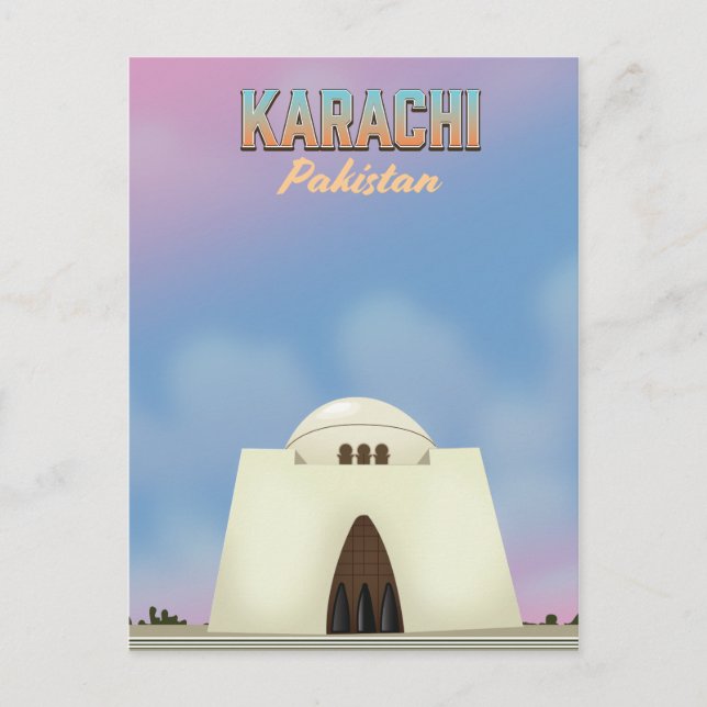 Karachi Pakistan Reiseplakat Postkarte (Vorderseite)