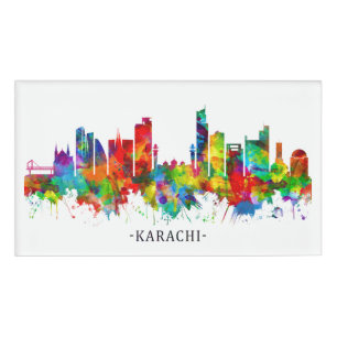 Karachi Pakistan Skyline Namenschild